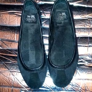 COACH, size 6.5, black flats